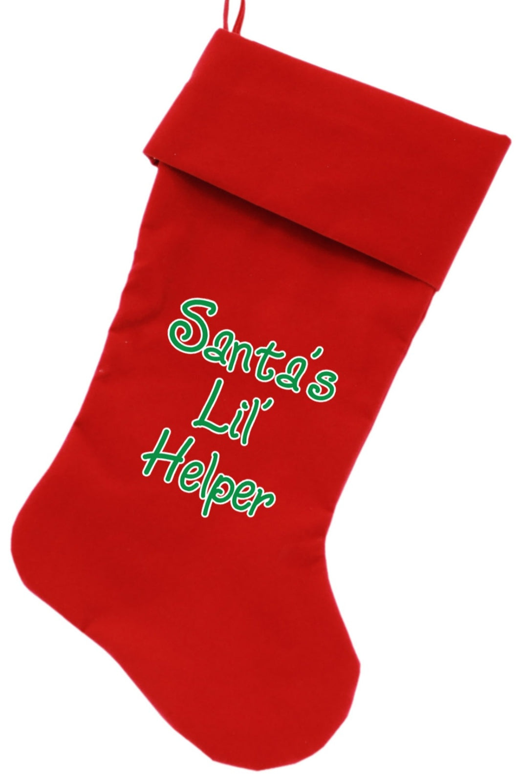 Santa's Lil Helper Christmas Stocking - Green, Red or Black
