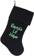 Load image into Gallery viewer, Santa&#39;s Lil Helper Christmas Stocking - Green, Red or Black
