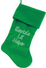 Load image into Gallery viewer, Santa&#39;s Lil Helper Christmas Stocking - Green, Red or Black
