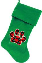 Load image into Gallery viewer, Red Paw Christmas Stocking - Green or Black
