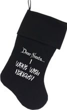 Load image into Gallery viewer, Naughty Christmas Stocking - Red, Green or Black
