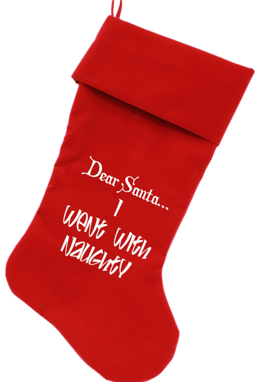 Naughty Christmas Stocking - Red, Green or Black