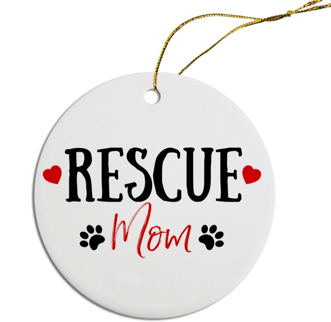 Ceramic Ornament - Rescue Mom/Dad