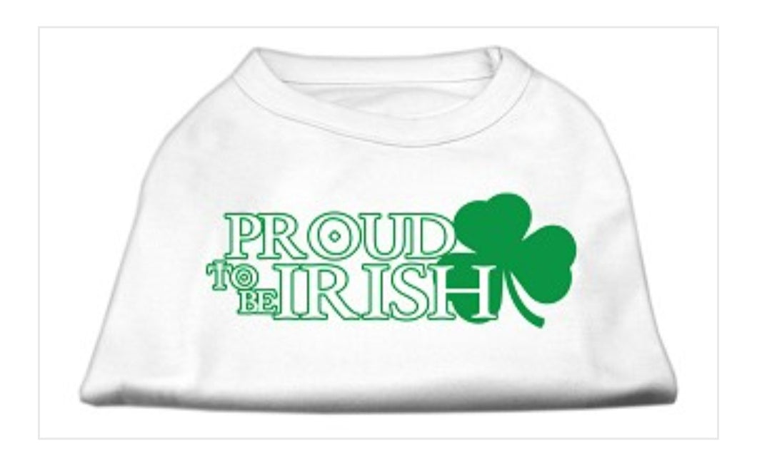Proud To Be Irish Dog Shirt - White