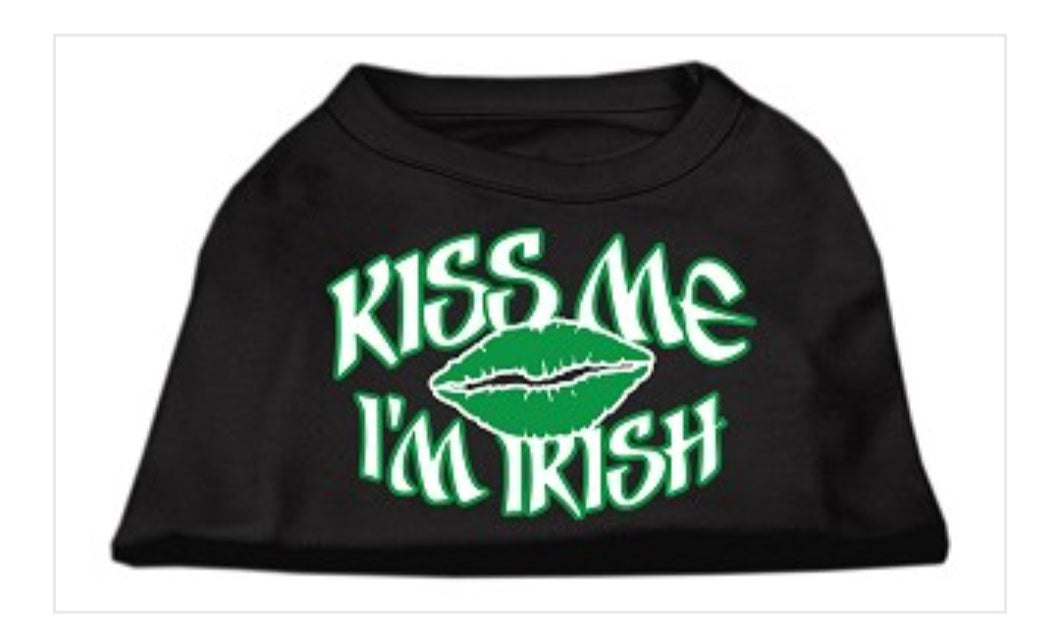 Kiss Me I'm Irish Dog Shirt - Black