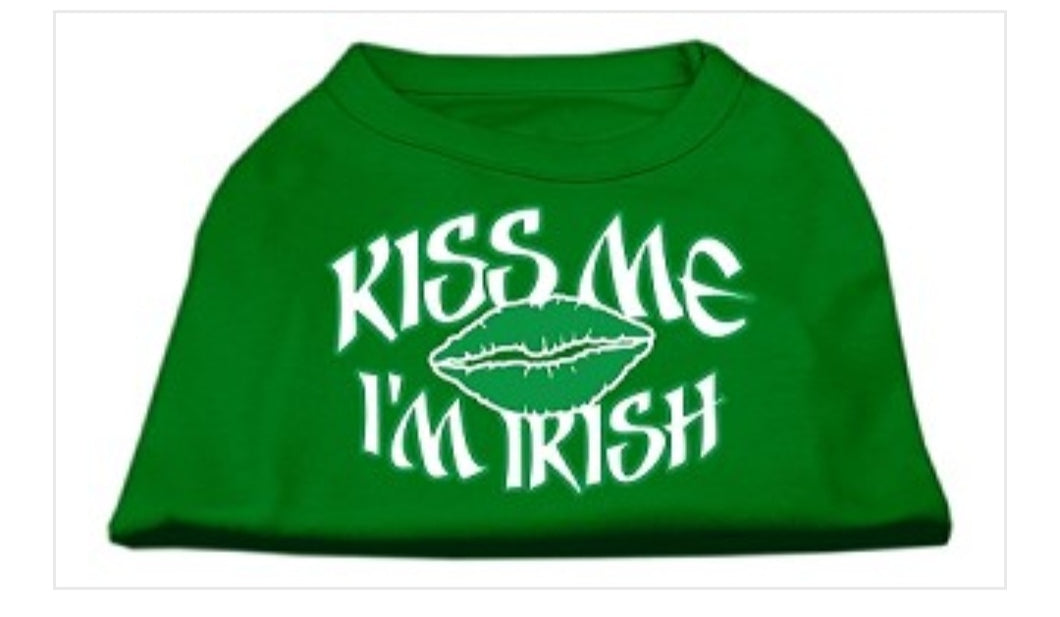 Kiss Me I'm Irish Dog Shirt - Green