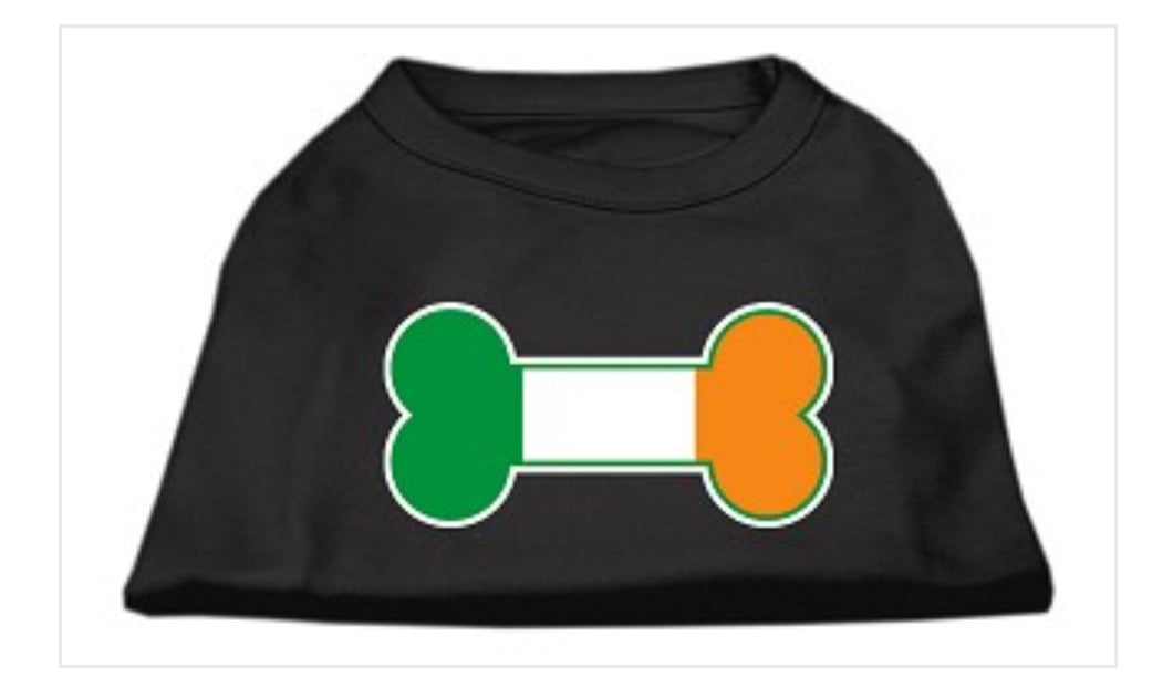 Irish Flag Bone Dog Shirt - Black