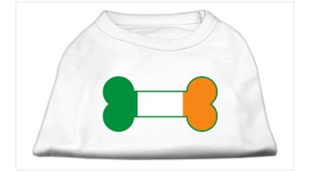Irish Flag Bone Dog Shirt - White