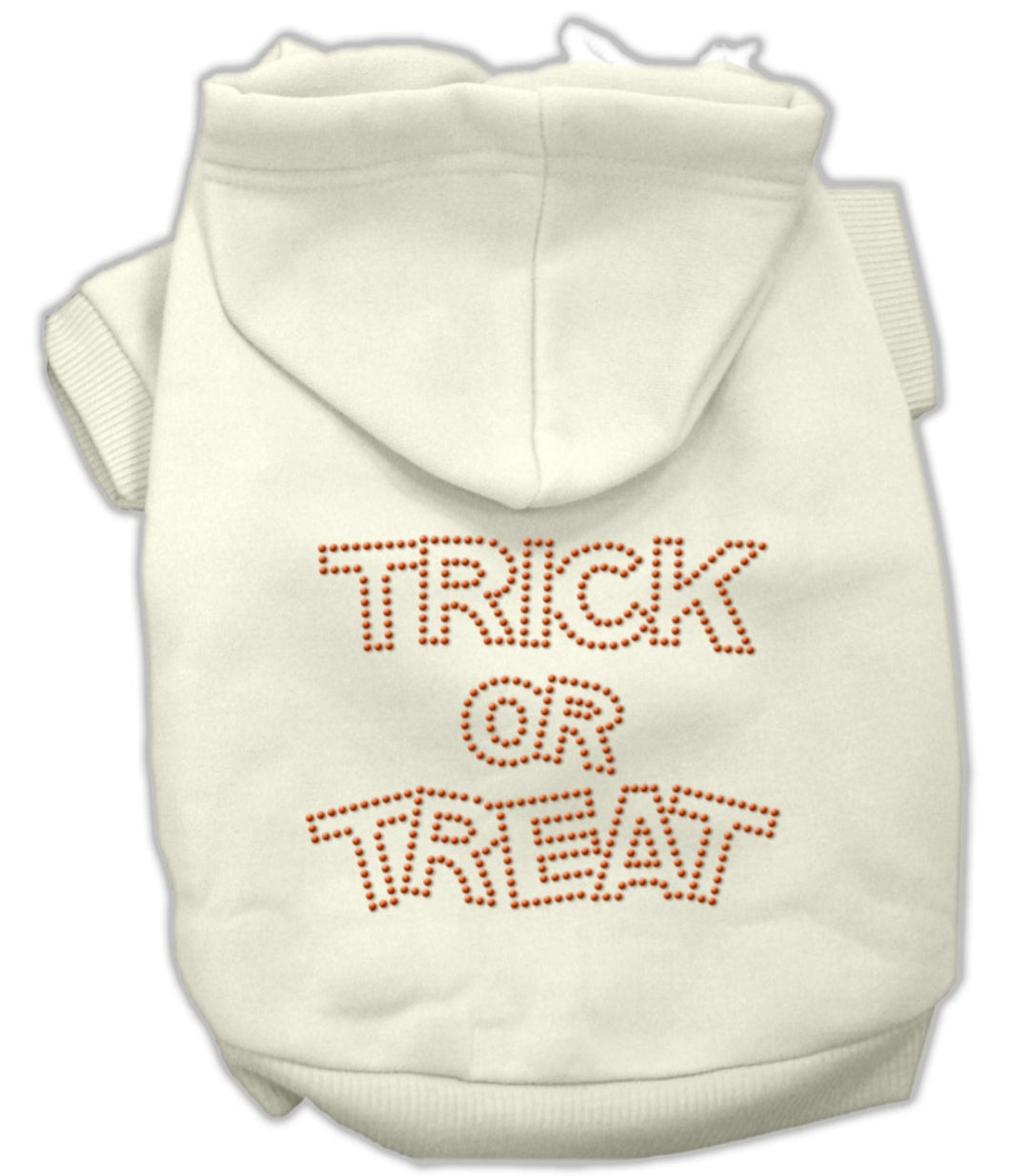 Trick or Treat Rhinestone Dog Hoodie - White