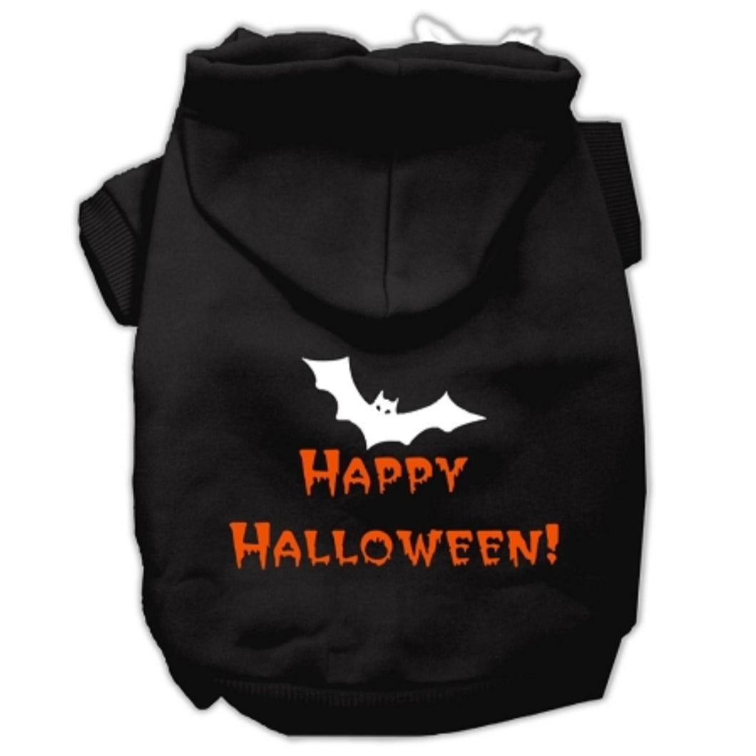 Happy Halloween Screen Print Dog Hoodie - Black