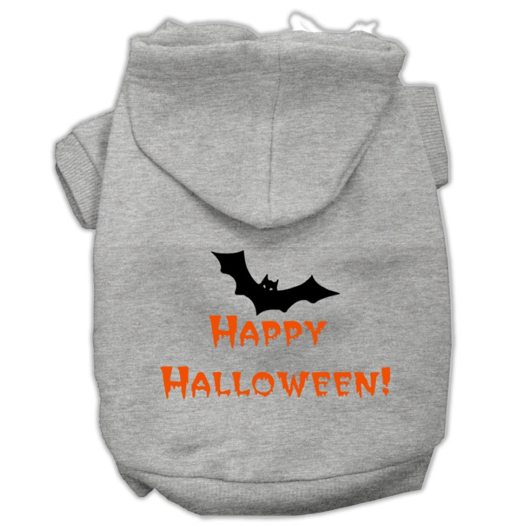 Happy Halloween Screen Print Dog Hoodie - Gray