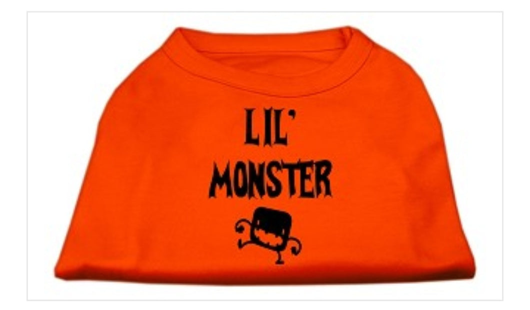 Lil Monster Screen Print Dog Shirt - Orange