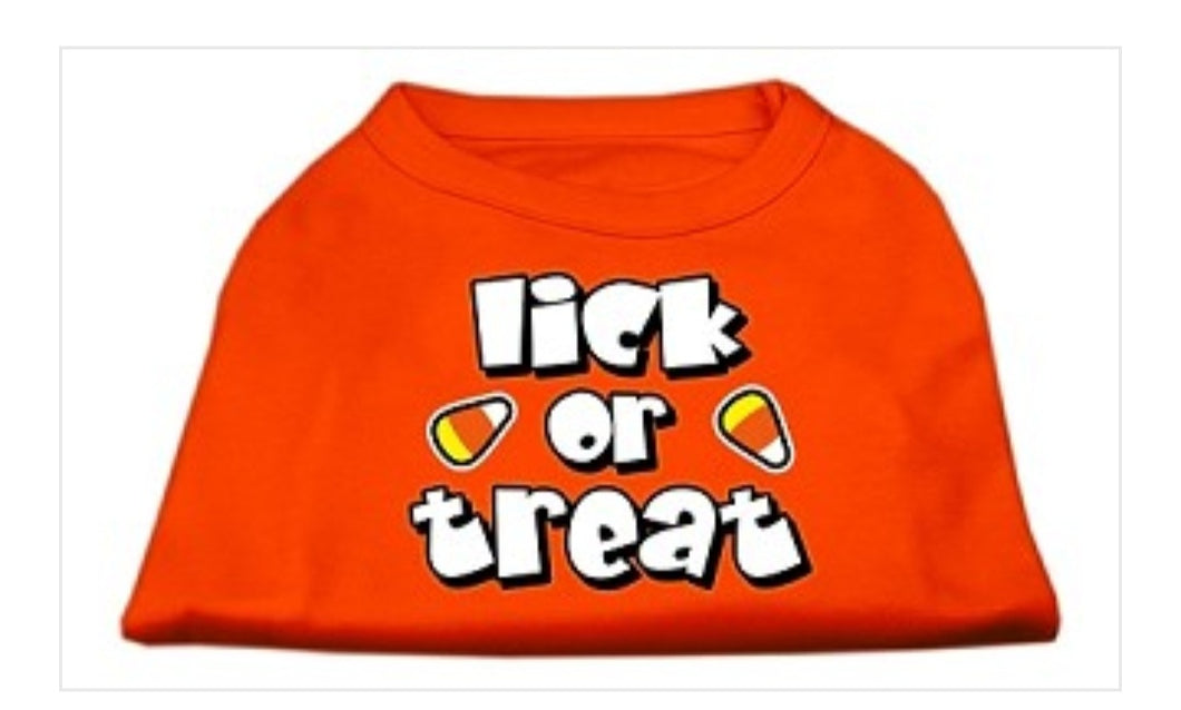 Lick or Treat Screen Print Dog Shirt - Orange