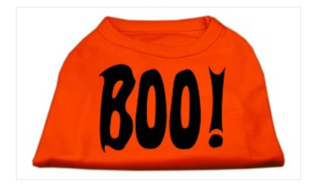 Boo! Screen Print Dog Shirt - Orange