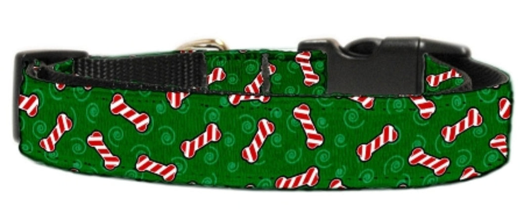 Candy Cane Bones Nylon Collar
