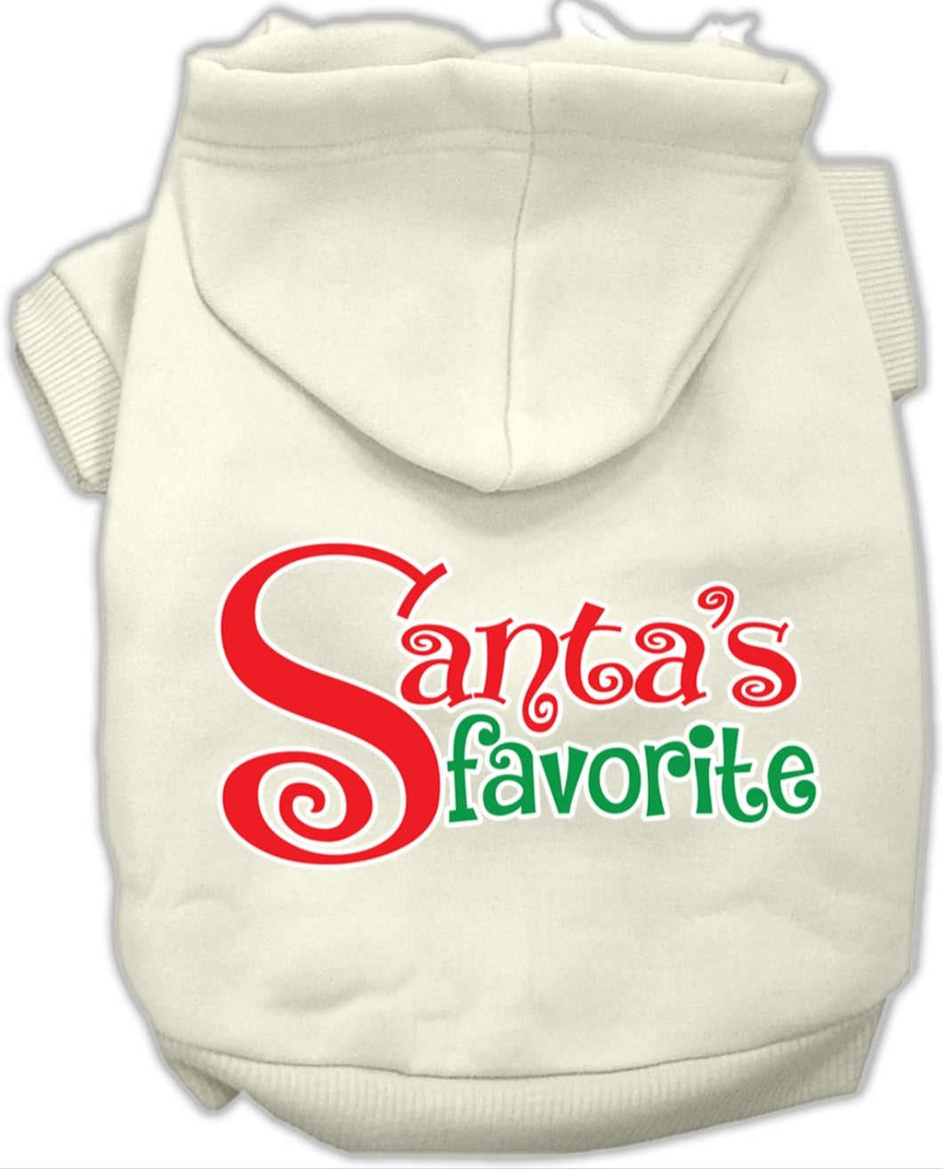 Santa's Favorite Screen Print Dog Hoodie - White