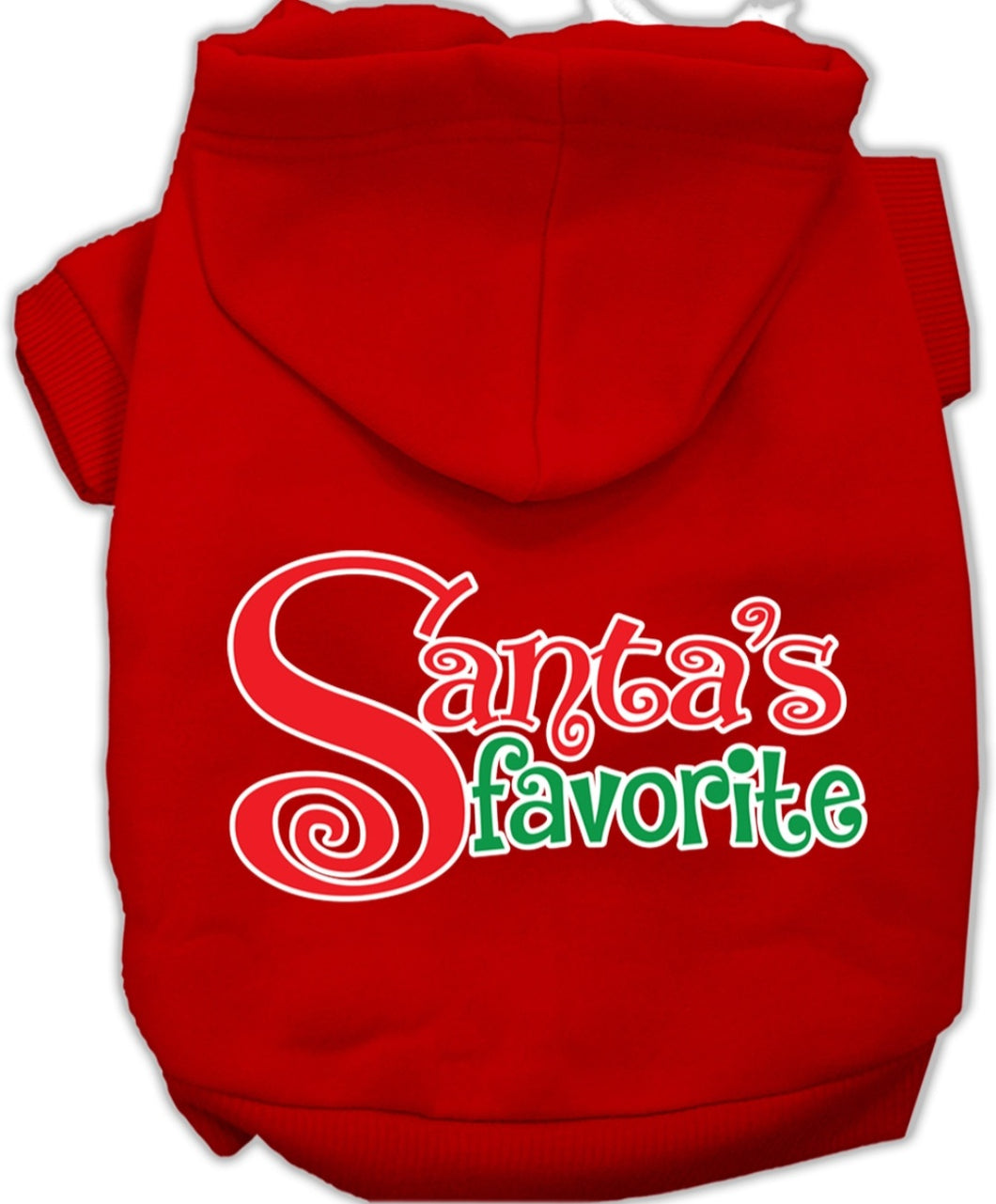 Santa's Favorite Screen Print Dog Hoodie - Red