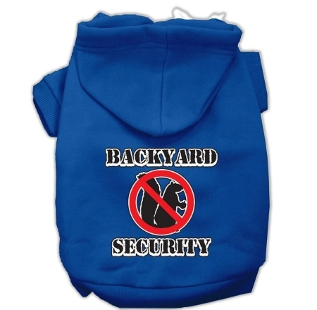 Backyard Security Screen Print Hoodie - Blue