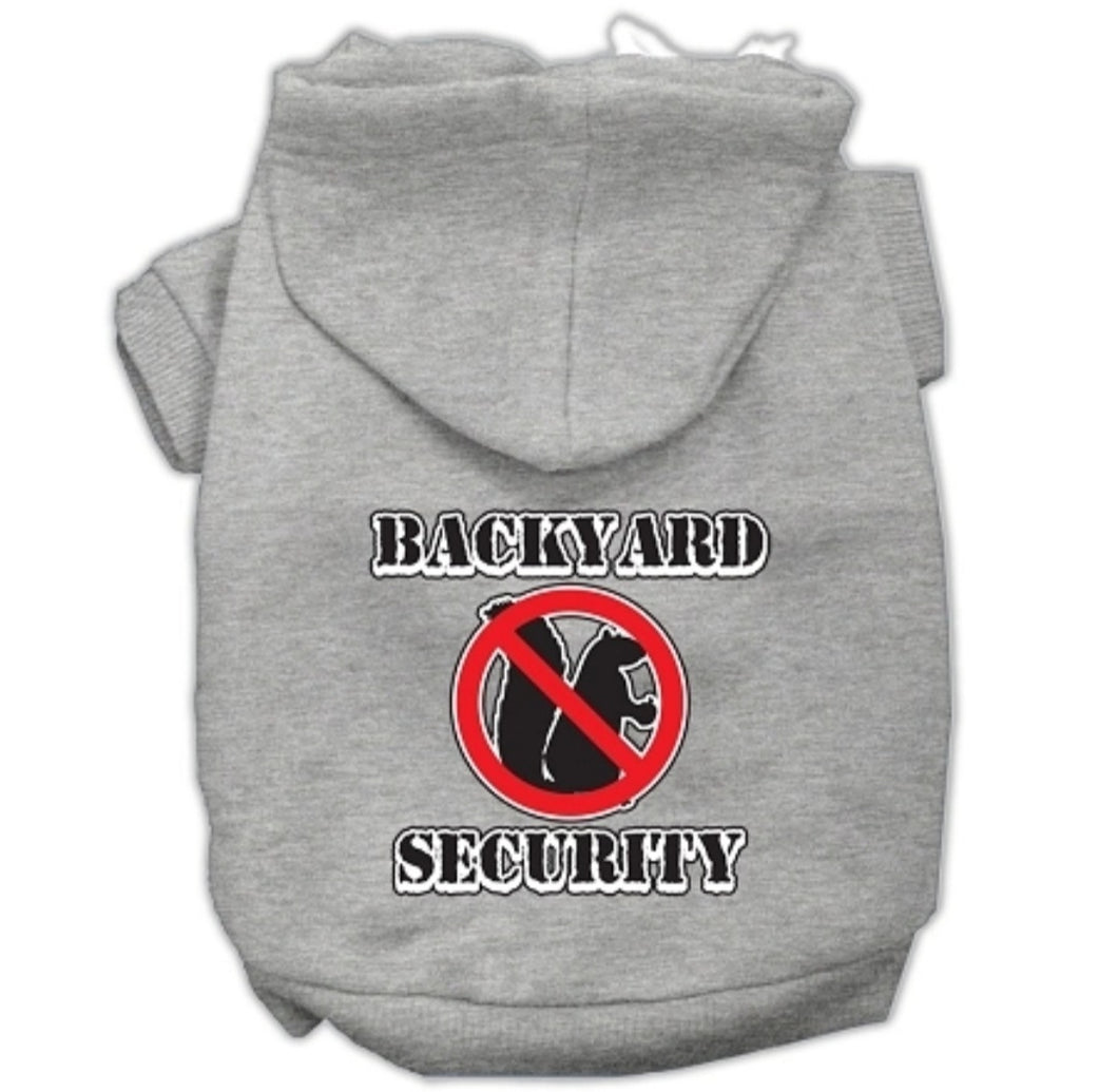 Backyard Security Screen Print Hoodie - Gray
