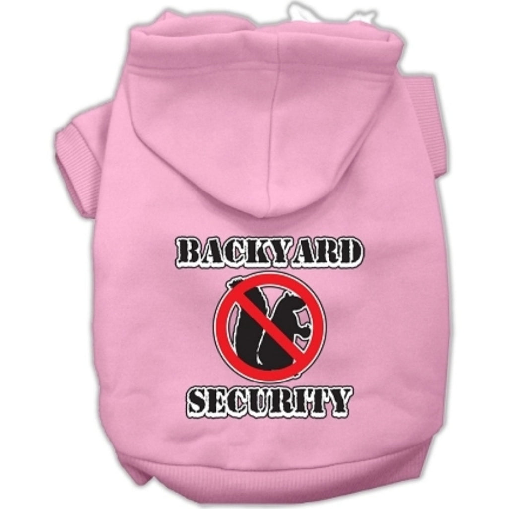 Backyard Security Screen Print Hoodie - Pink