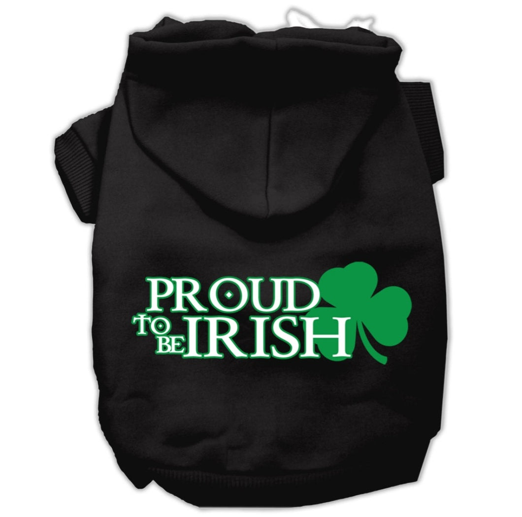 Proud To Be Irish Screen Print Dog Hoodie - Black